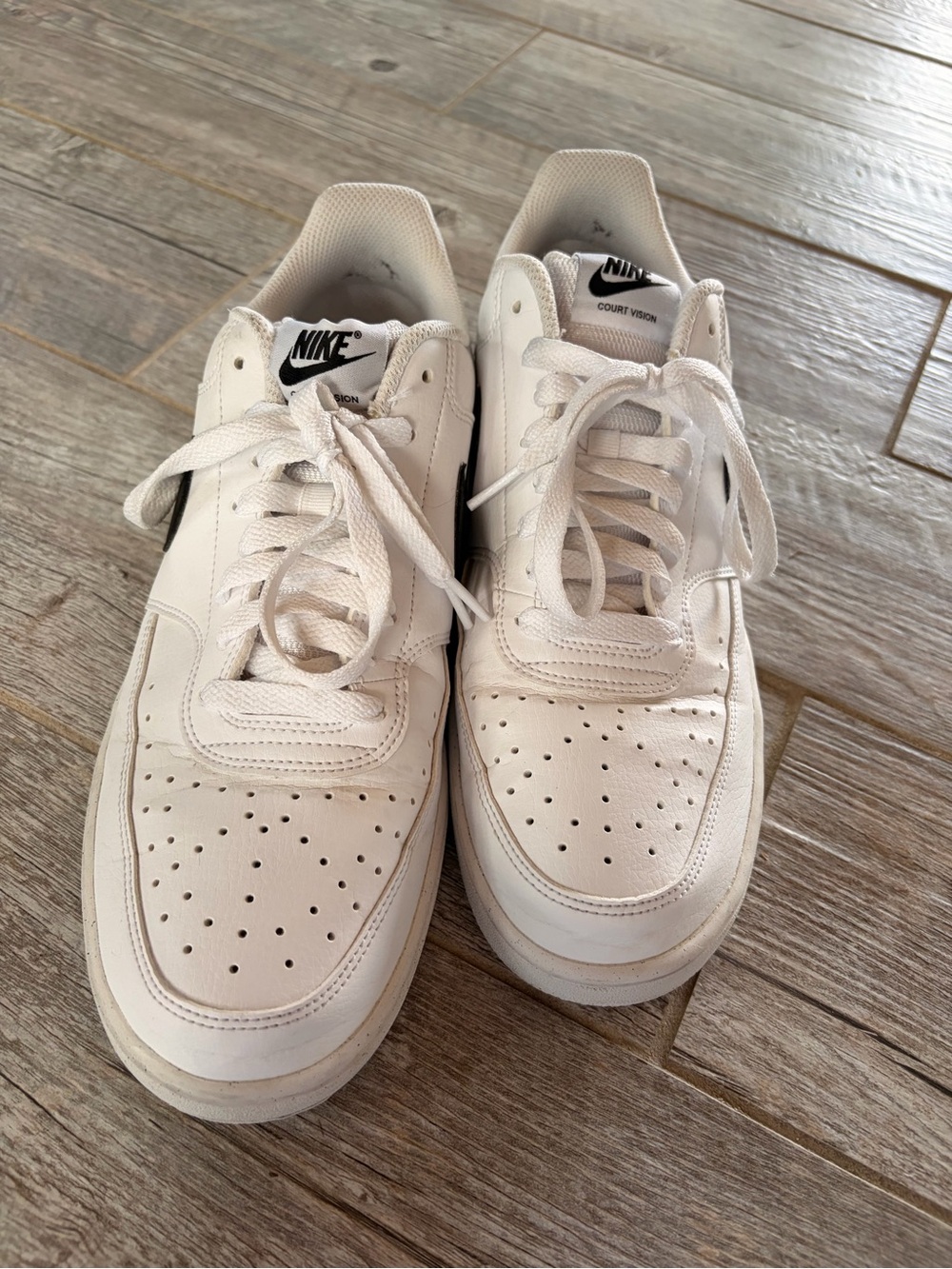 Nike White Low-Top Leather Athletic Sneakers